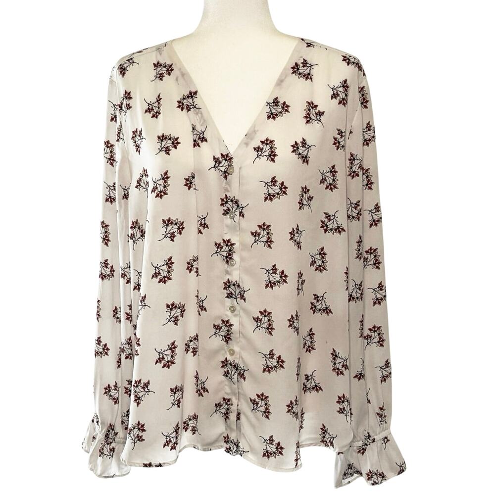 LOFT Floral Georgette Blouse Women’s XL